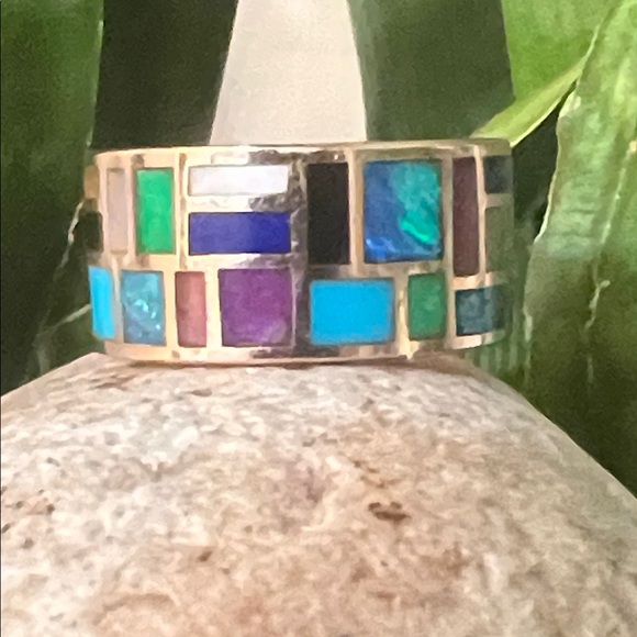 Marla Aaron Multicolor Inlay Gold Ring - Picture 7 of 11